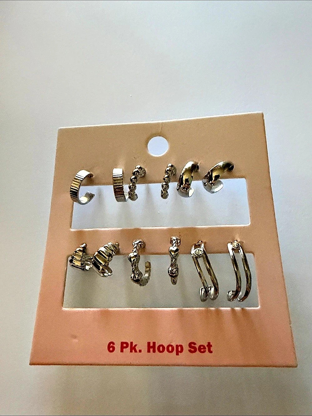 Unique Designs, Inc. 6-Pair Hoop Earring Set Gold & Silver NWT